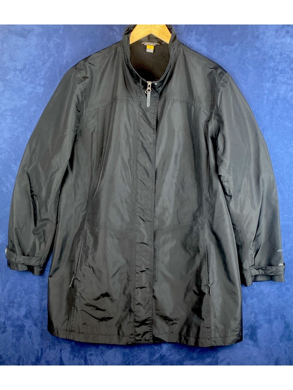 Eddie Bauer Womens 2XL Travex Lightweight Nylon Windbreaker Rain Jacket Black